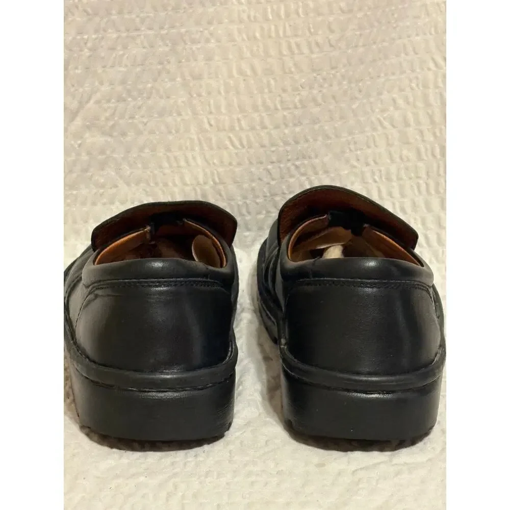 Birkenstock Mens Black Leather Loafers by Footprints CorkBed EU44 US 11-11.5 EUC